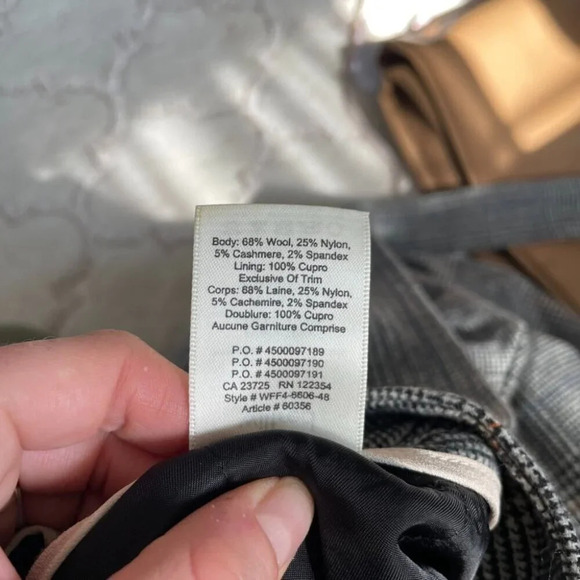 Aritzia Wilfred Jallade Tie Front Wool Blend Pants Trousers Grey Plaid Size 4 - Picture 8 of 8